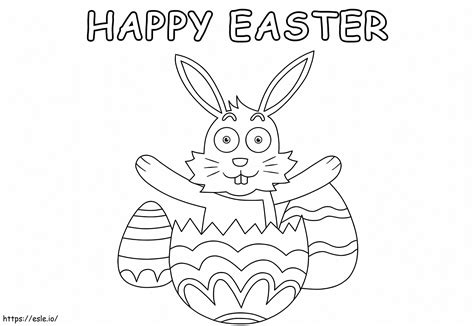 Happy Easter Bunny Coloring Page