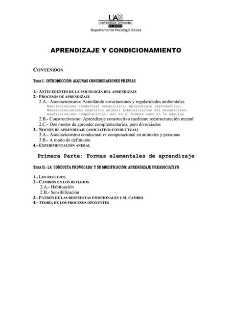 General Aprendizaje Y Condicionamiento Pdf