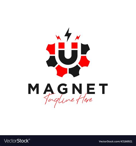 Magnetic field logo with letter u Royalty Free Vector Image