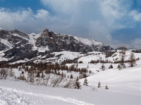 Detail Of The Snowy Peak Of A Mountain Of The Italian Dolomites Stock