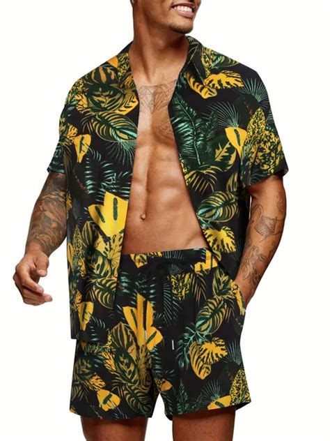 Mens Coconut Print Hawaiian Shirt Temu