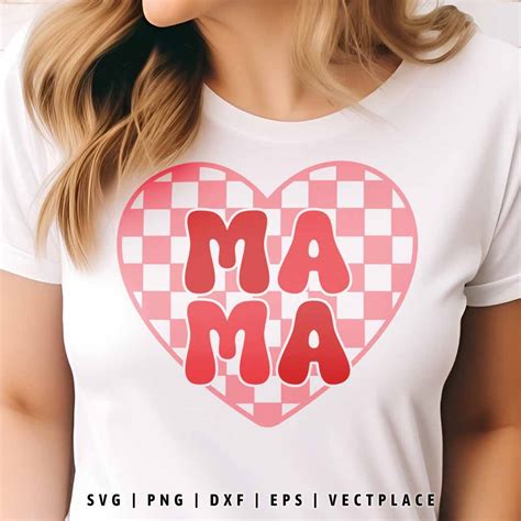 Valentine Mama Svg Checkered Heart Svg Vectplace