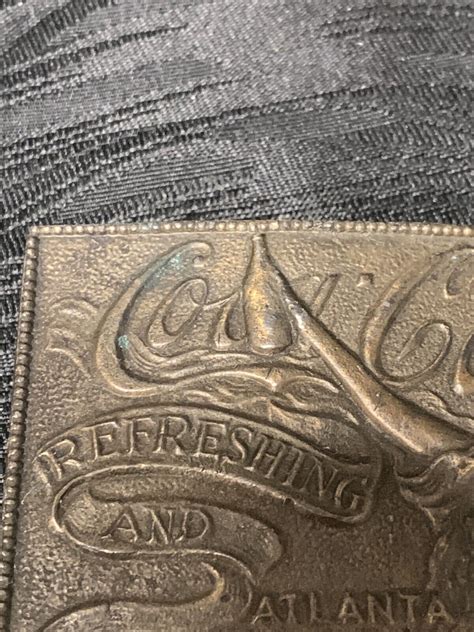 Vtg Coca Cola Coke Logo Nude Woman Brass Metal Belt B Gem