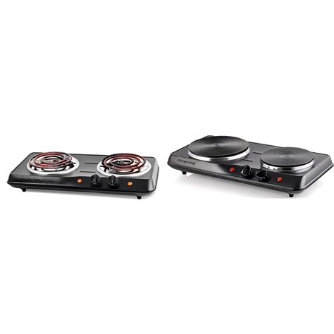 Ovente Electric Double Coil Burner Hot Plate Cooktop Electric Countertop Double Burner W