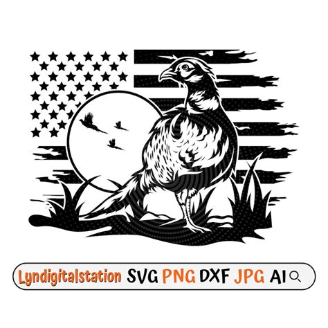Us Pheasant Bird Svg Pheasant Hunter Clipart Flying Pheasant Cut