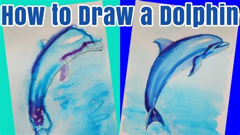 How To Draw A Dolphin Kids Step By Step Art Tutorial Youtube