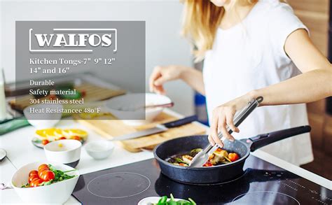 Walfos Kitchen Tongs Cm Heavy Duty Food Tongs Premium