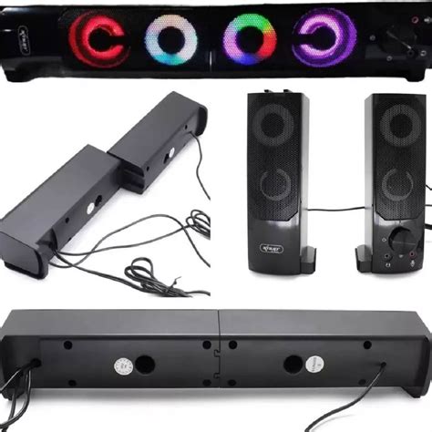 Caixa De Som Para Tv Smart Soundbar Subwoofer Pc Rgb Usb P Knup