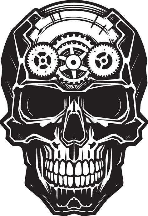 Sculpted Tech Skull Emblem The Precision Of Innovation Cybernetic Skull