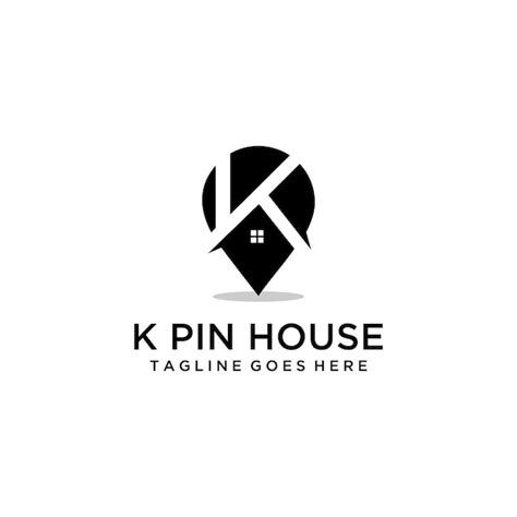 Premium Vector The Initial Letter K In A Pin With The House In It