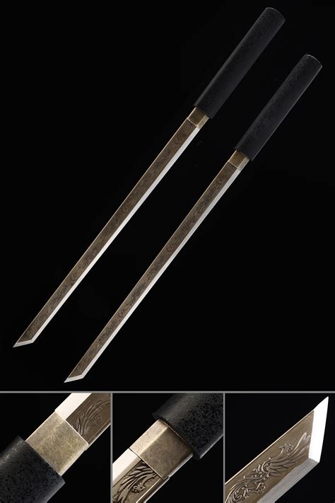 Dual Swords Double Strike Ninja Twin Sword Set With Shoulder Harness