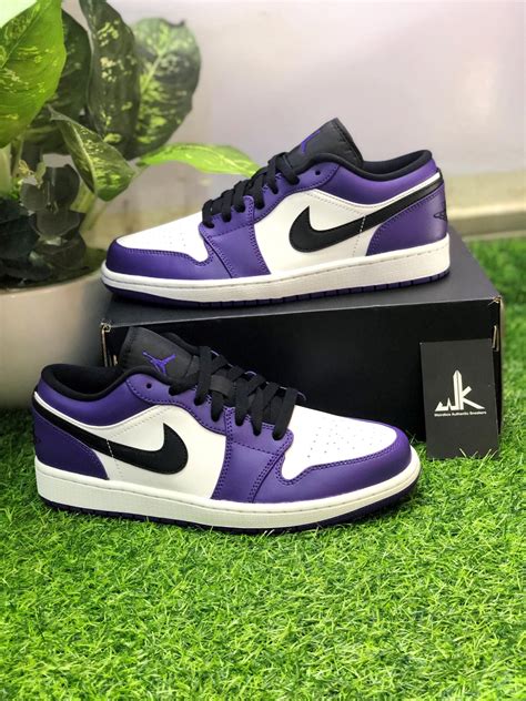 553558 500 Jordan 1 Low Court Purple Weirdkos Sneakers