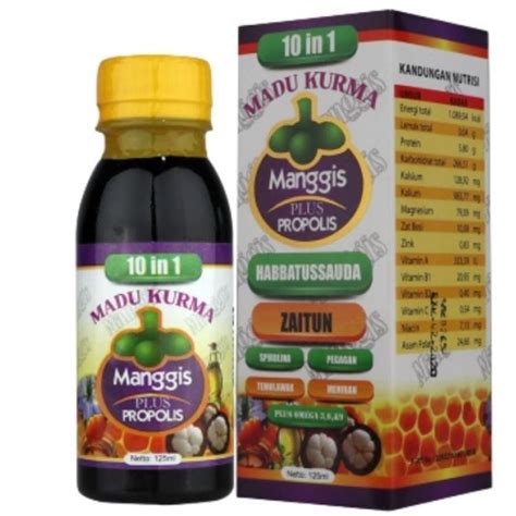 Jual Madu Kurma Manggis 10 In 1 Plus Propolis Pegagan Omega Zaitun