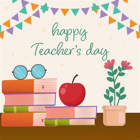 Premium Vector Happy Teachers Day Illustration Design Vector With Books