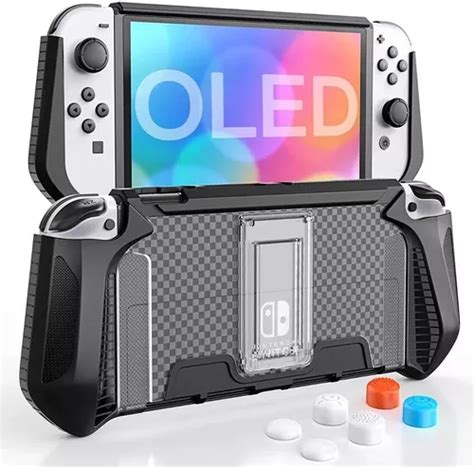 Case Capa Proteção Tpu Grip Ergonômico Joycon Switch Oled Escorrega