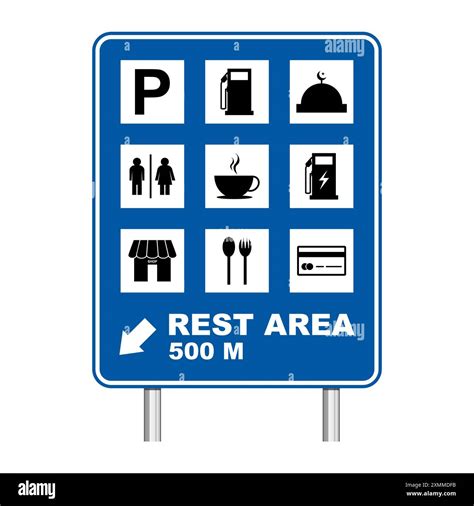 Rest Area Sign Board On White Background Stock Vector Image And Art Alamy