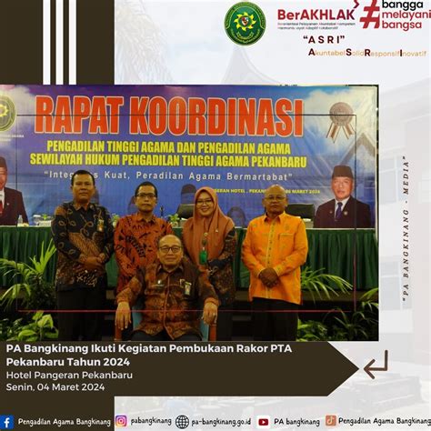 PA Bangkinang Ikuti Pembukaan Rapat Koordinasi Tahun 2024 PTA Pekanbaru