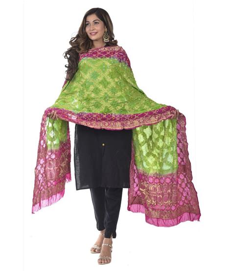 Apratim Green Banarasi Silk Dupatta Price In India Buy Apratim Green