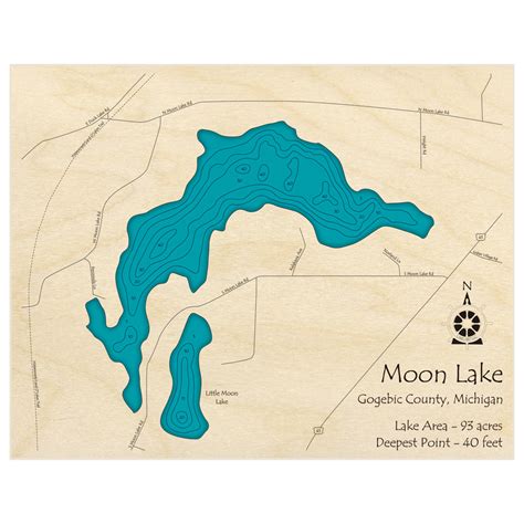 Moon Lake 3D Custom Wood Map – Lake Art LLC