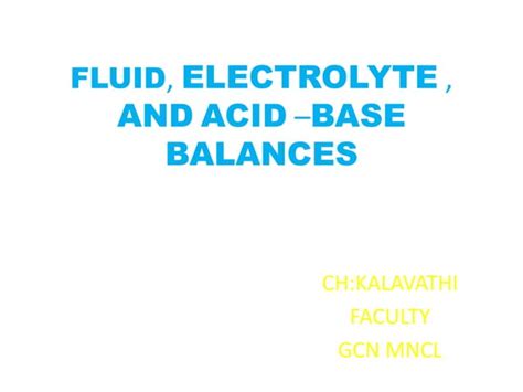 Fluid And Electrolyte Acid Base Balance Ppt Pptx