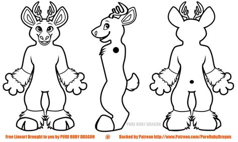 Deer Ref Sheet Deer Furry Deer Fursona Base Furry Art