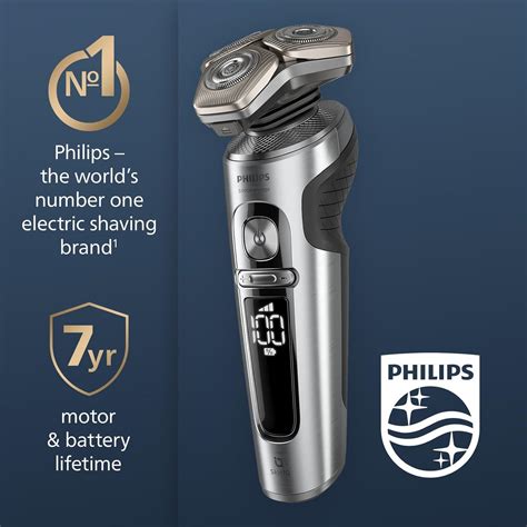 Philips Shaver Series 9000 Prestige Wet And Dry Electric Shaver Bright Chrome Lift And Cut Shaving