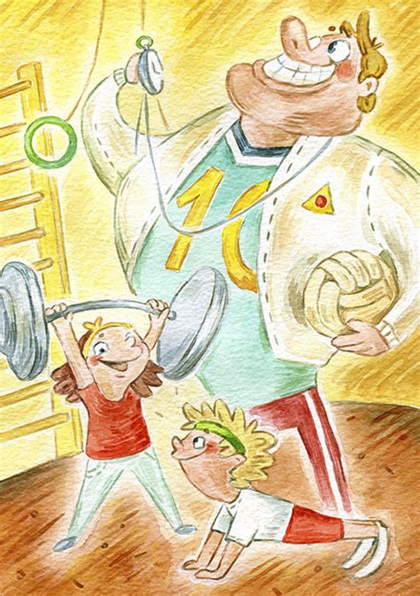 Иллюстрация Учитель физкультуры в стиле детский | Illustrators.ru