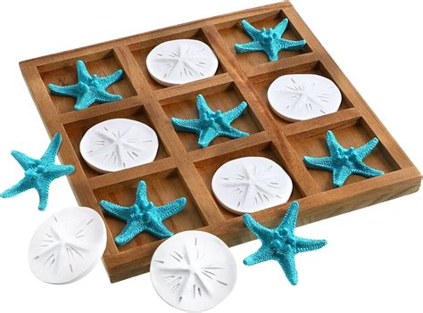 Amazon Beach House Decor Wooden Tic Tac Toe Game With Resin