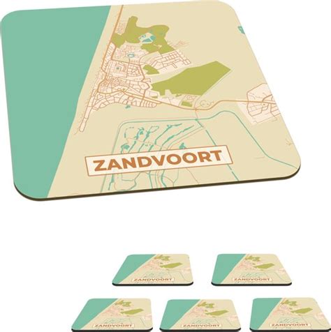 Onderzetters Voor Glazen Zandvoort Kaart Plattegrond Stadskaart