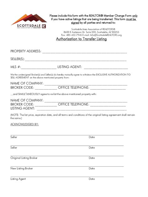 Fillable Online Process And Instructions For Changing Transferring