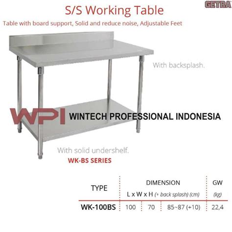 Jual Getra Wk Bs Wk Bs Wk Bs Stainless Steel Working Table