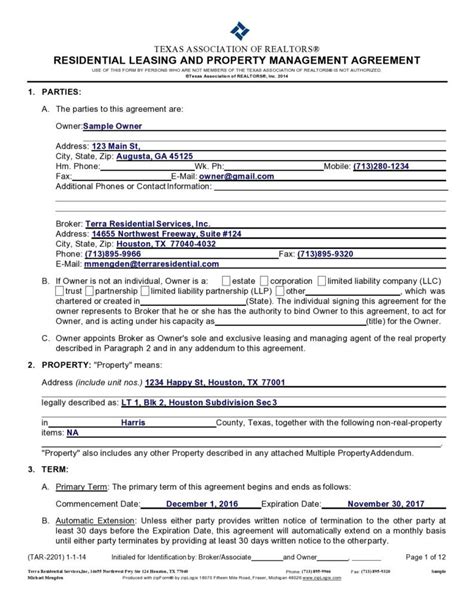 41 Simple Property Management Agreements Word Pdf