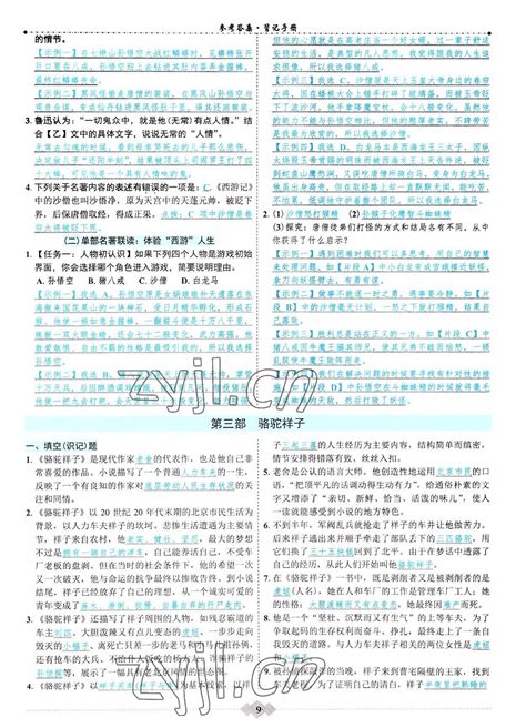 2023年初中达标学案名著解读一点通答案——青夏教育精英家教网——