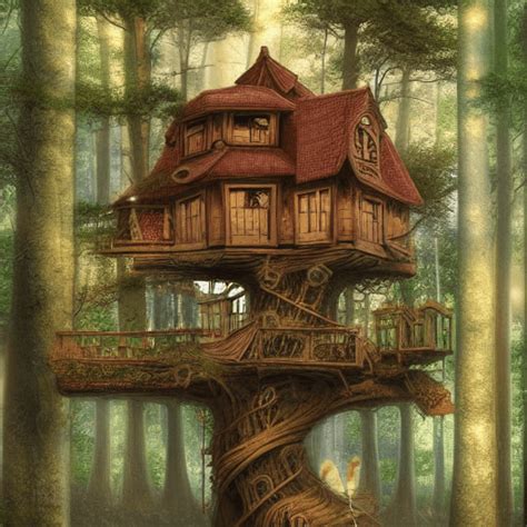 Tree House In The Forest · Creative Fabrica