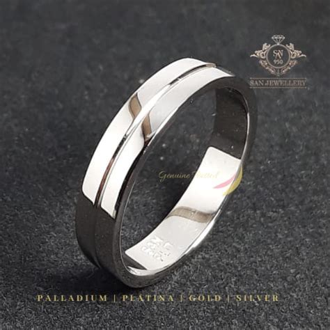 Jual Cincin Nikah Platinum Pria Tunangan Perak Emas Palladium Platina