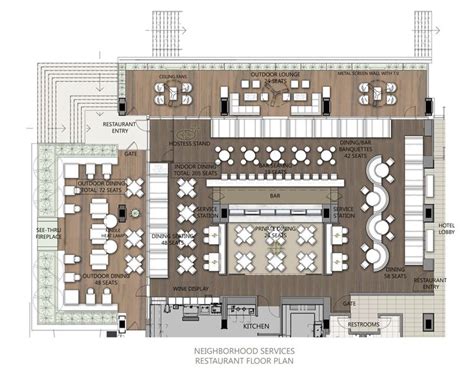 Restaurant Floor Plan with Seating Areas