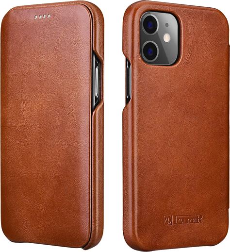 Leather Case For IPhone 12 Mini ICARER Genuine Vintage Amazon Co Uk