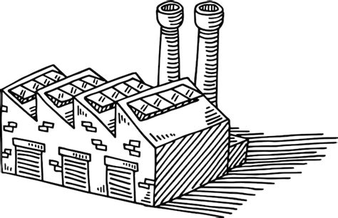 Premium Vector A Drawing Of A Factory With A Factory On The Bottom