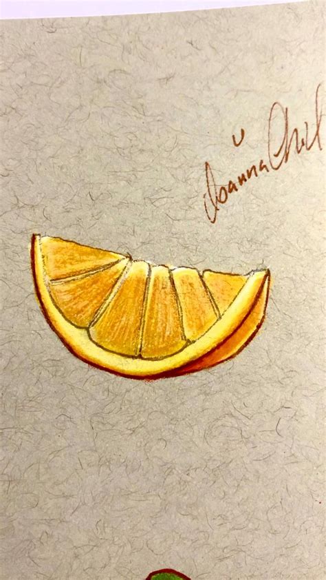 Orange Slice Colored Pencil Drawing | Color pencil drawing, Pencil ...