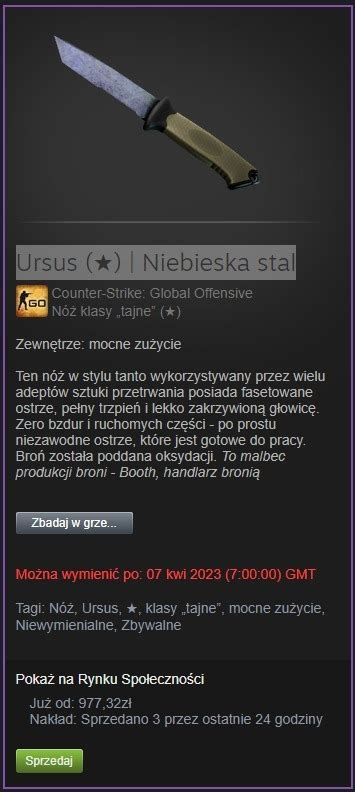 Nóż Kosa CSGO Ursus Niebieska stal Lublin Kup teraz na Allegro