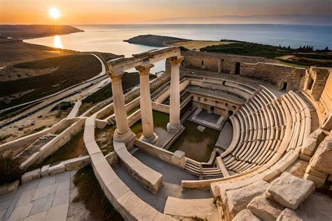 Premium Photo A View Of The Amphitheater At Sunset