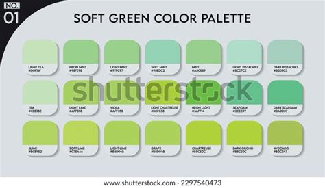 Soft Green Color Palette Color Guide Stock Vector (Royalty Free ...