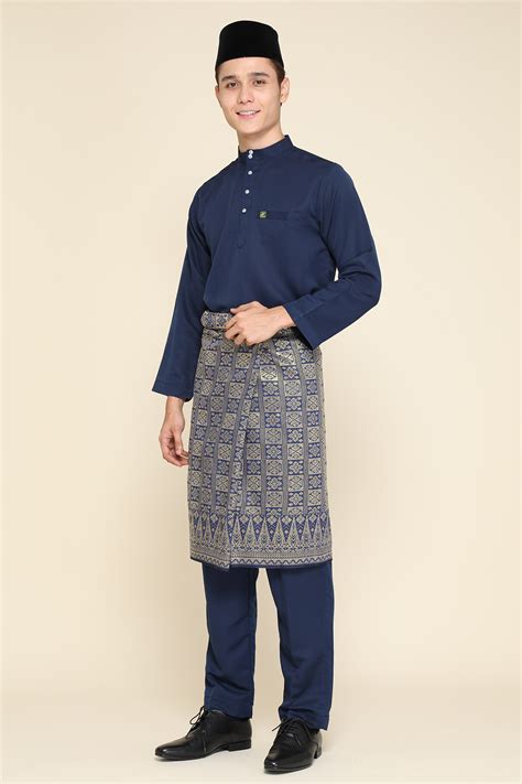 Baju Melayu Abaya Navy Blue Habibi