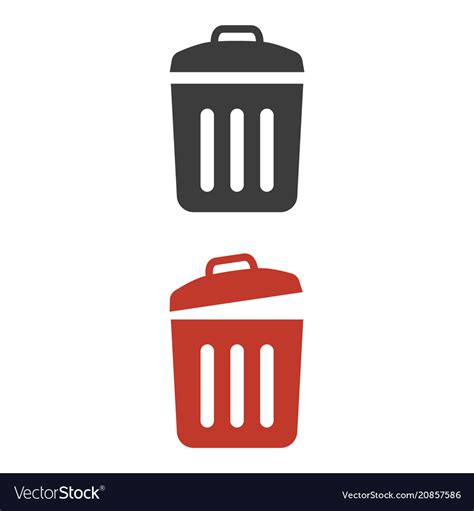 Trash Bin Icons On White Background Royalty Free Vector