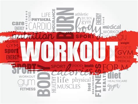 WORKOUT Word Cloud Collage Fitness Stock Vector Colourbox