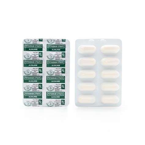 Alkalinse Potassium Citrate 1080g 10meq Tablets