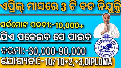 April Month Top Odisha Government Jobs 2023 Odisha Govt Jobs 2023