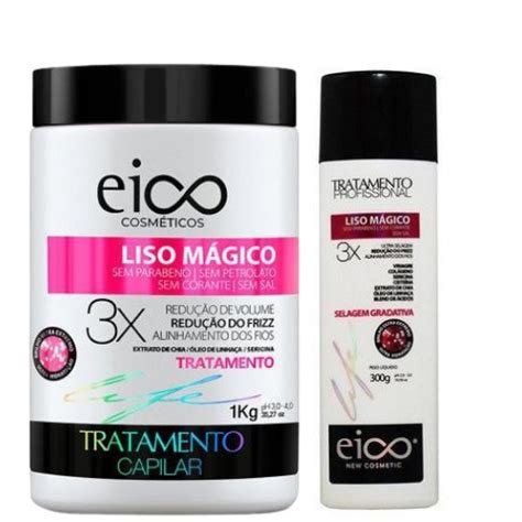 KIT SELAGEM SEM FORMOL EICO Liso Mágico Selagem Gradativa Máscara 1kg