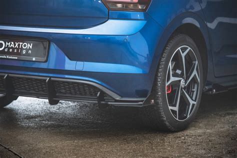 Street Pro Heck Ansatz Diffusor für VW Polo GTI Mk6 rot+ Hochglanz Fl ...