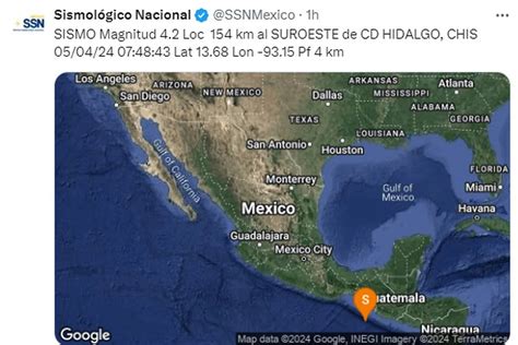 Temblor Hoy 5 De Abril En México Se Registró Un Sismo De Magnitud 42 En Chiapas Infobae